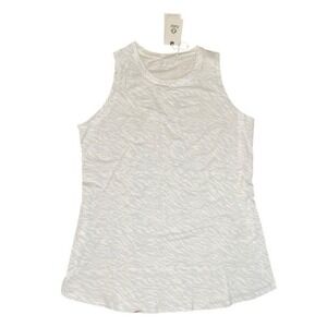 tasc Performance NOLA Tank Top Haze Ripple Print White Gray Knit S